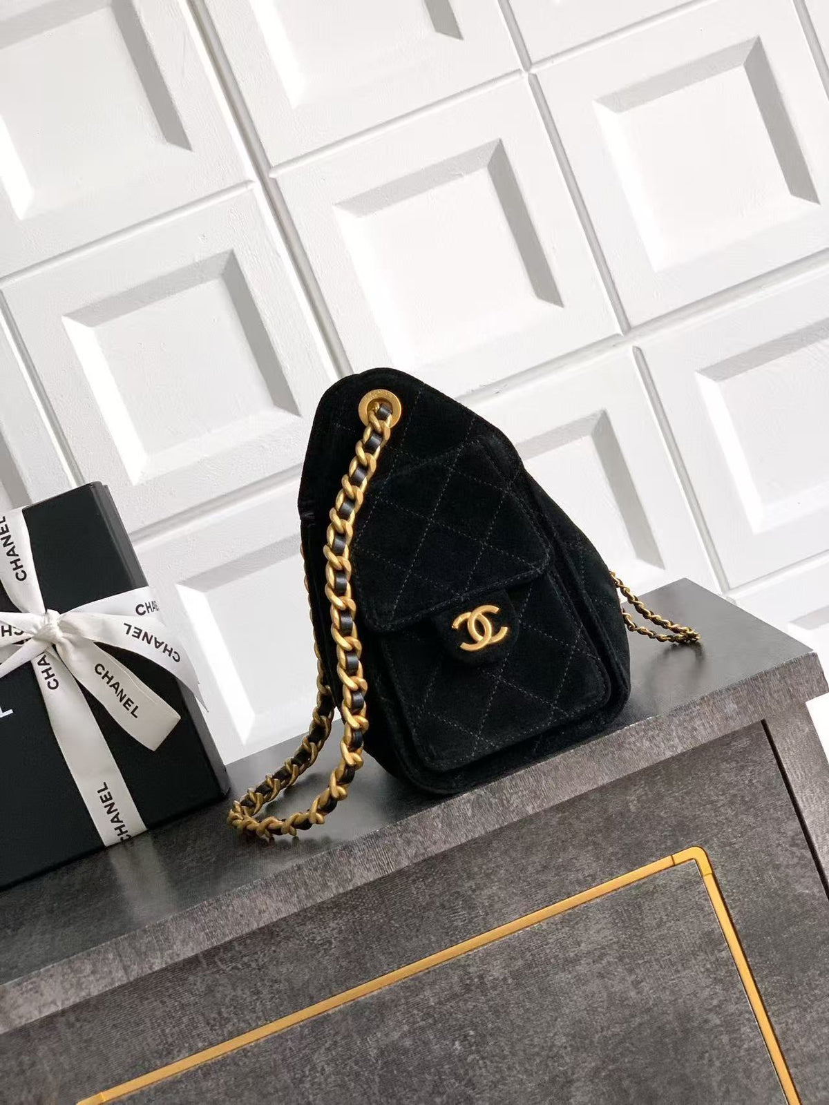 CC 25C Hobo Bag 22cm Black Suede