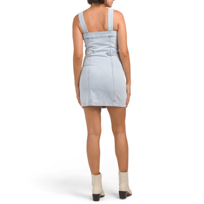 On Twelfth Women's Front Zip Closure Sleeveless Denim Mini Dress