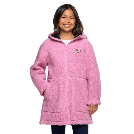 Roxy Youth Girls Zip Front Plush Hooded Jacket