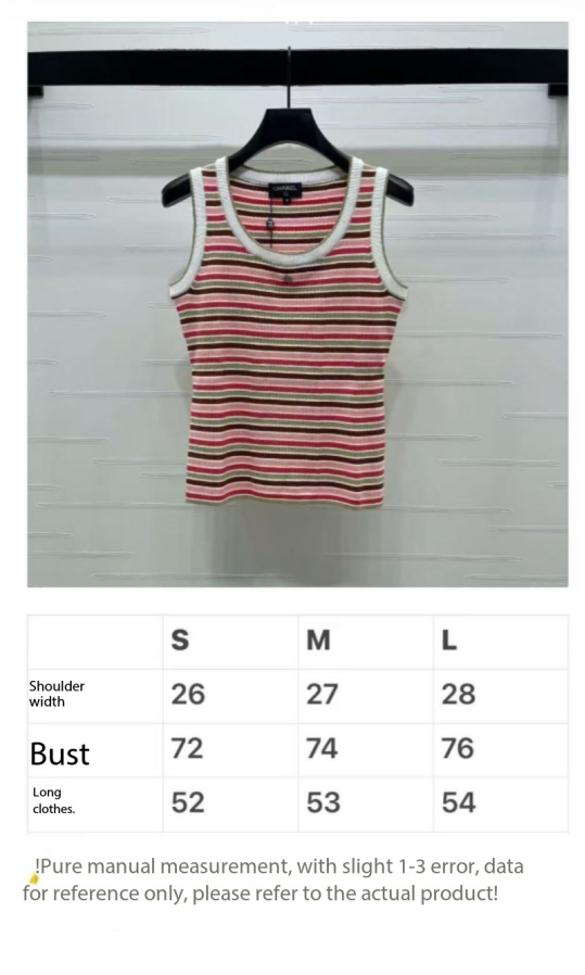 CC Sleeveless Striped Top Multicolor Tencel 351049