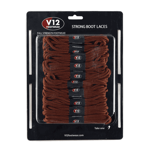 V12 Footwear Extra Tough Chocolate 140Cm Lace Card (10Pk)