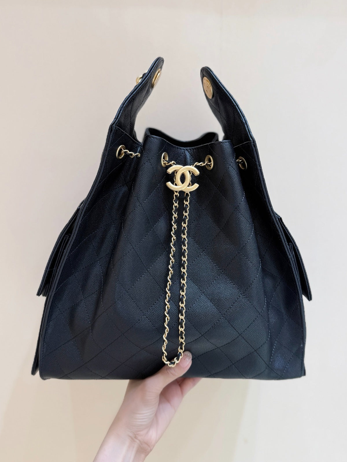CC 25C Hobo Bag Large 40cm Black Caviar GHW