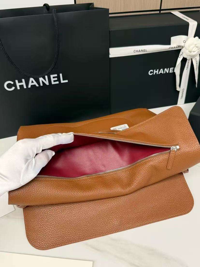 CC 26s Maxi Flap Bag 38.5cm Camel Brown Cowhide