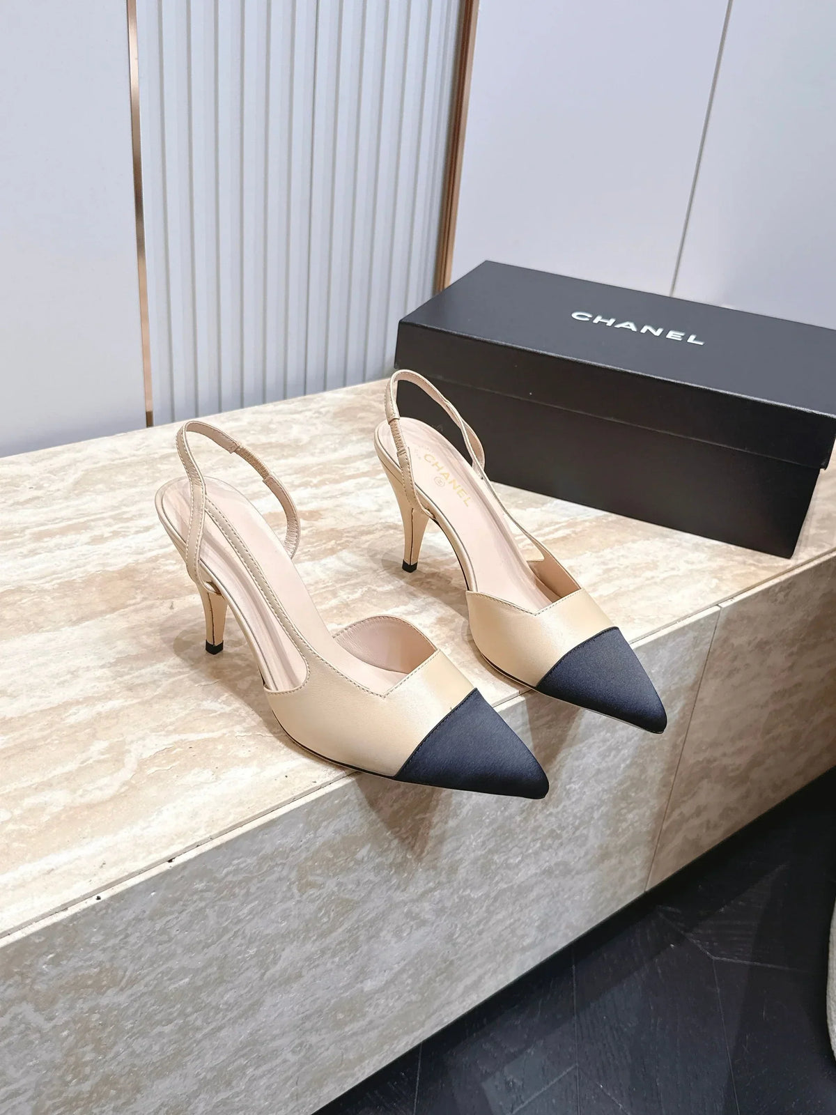 Channel 2026 Slingback 90mm Fabric Calfskin 898949