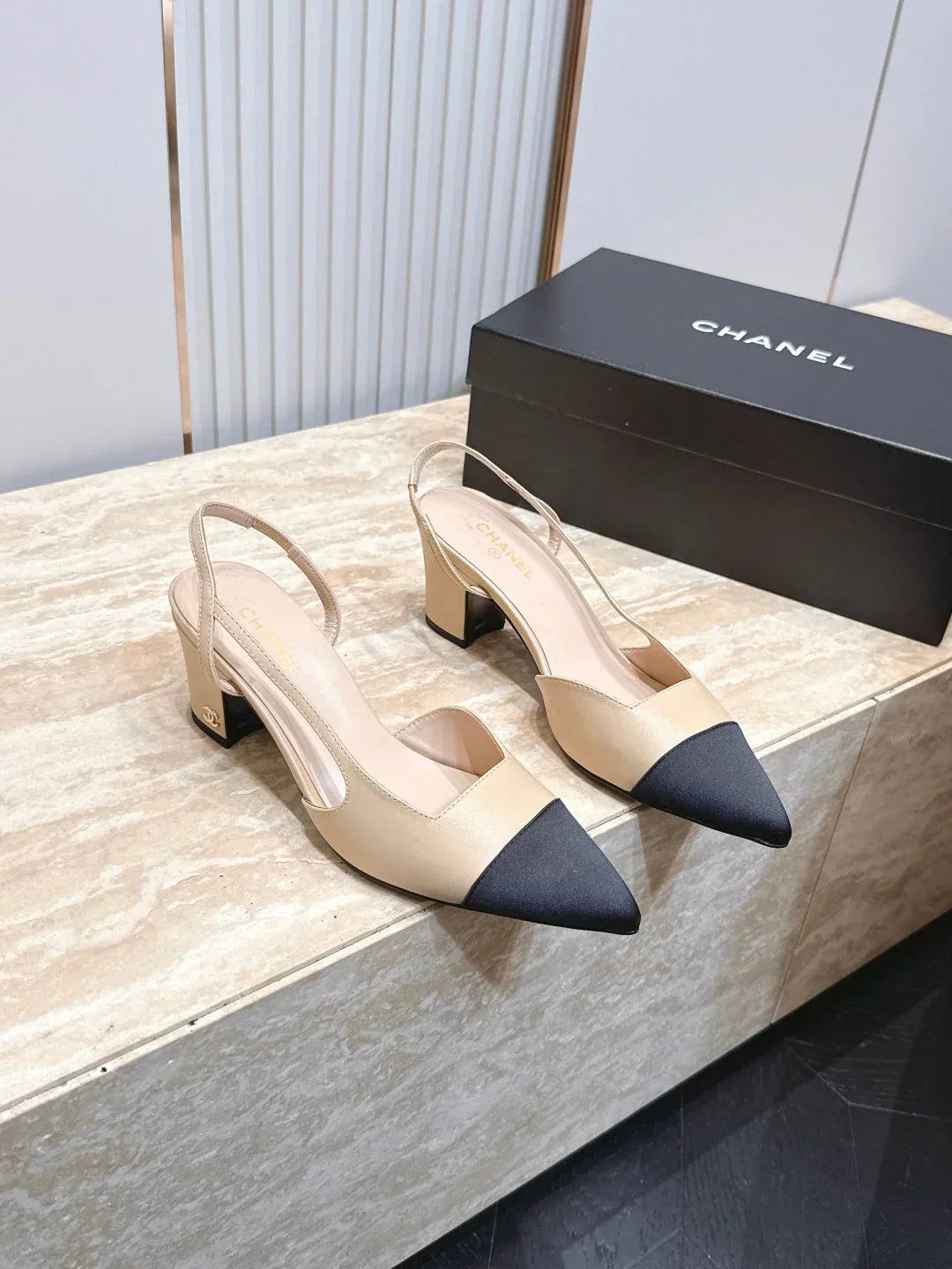 Channel 2026 Slingback 65mm Fabric Calfskin 898961
