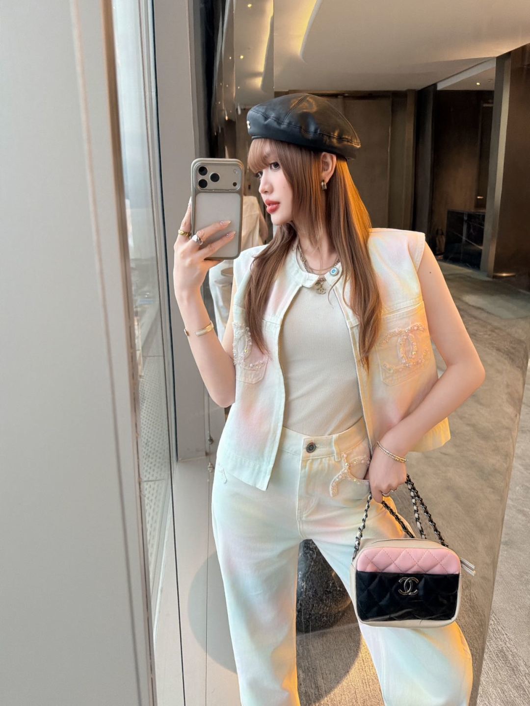 CC 26s Vest Rainbow Gradient Washed Denim