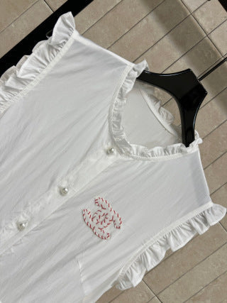 CC 26 Lace Stand-up Collar Dress in Cotton
