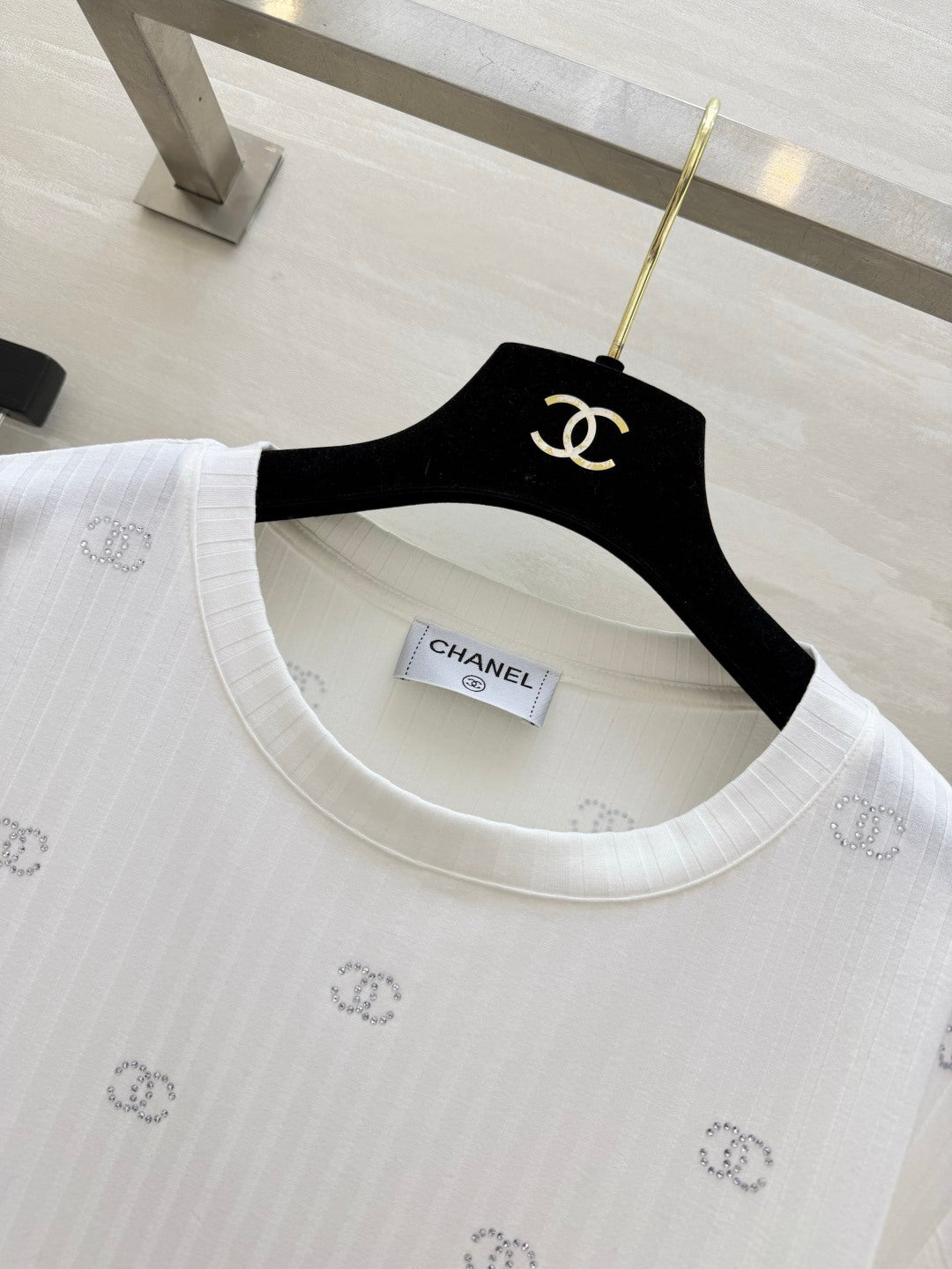 CC 26 Rhinestone-Encrusted T-Shirt in Cotton 388835