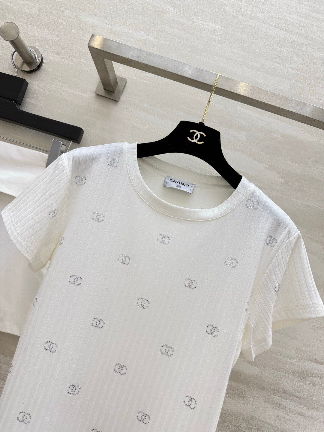CC 26 Rhinestone-Encrusted T-Shirt in Cotton 388835