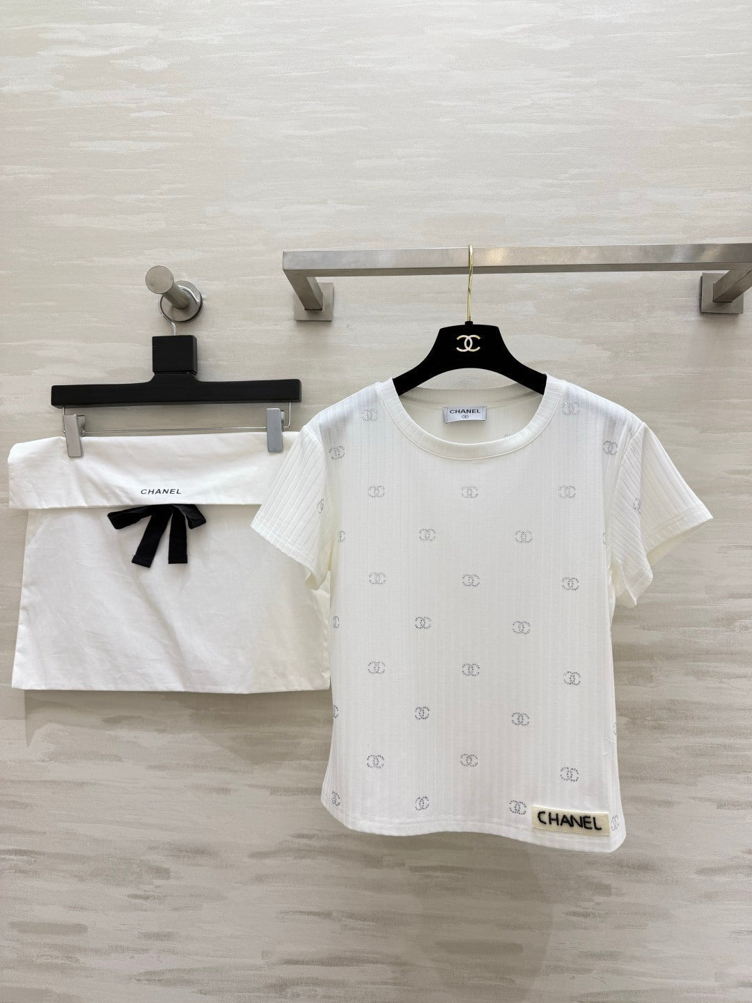 CC 26 Rhinestone-Encrusted T-Shirt in Cotton 388835