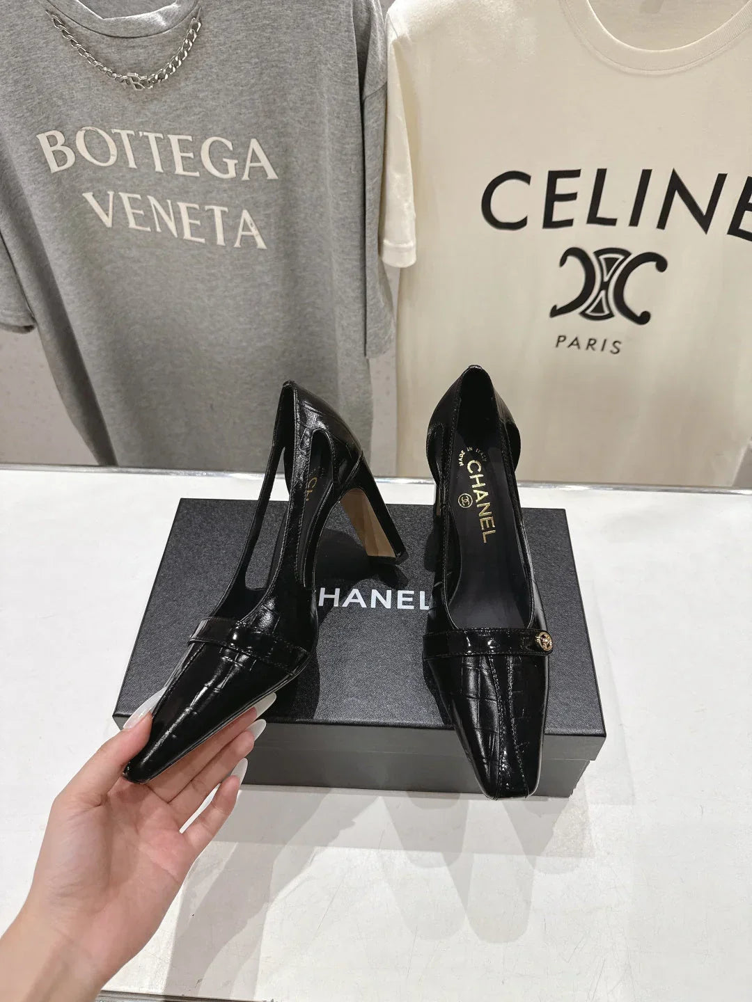 Channel 2026 Embossed Patent Calfskin 85mm Pumps 896437