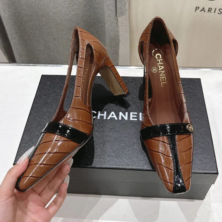 Channel 2026 Embossed Patent Calfskin 85mm Pumps 896437