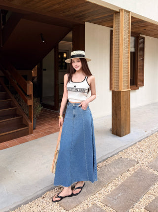 CC 26s Maxi Skirt Blue Denim 396166