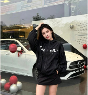 CC 26s Hooded Sunscreen Jacket Black Nylon 398848