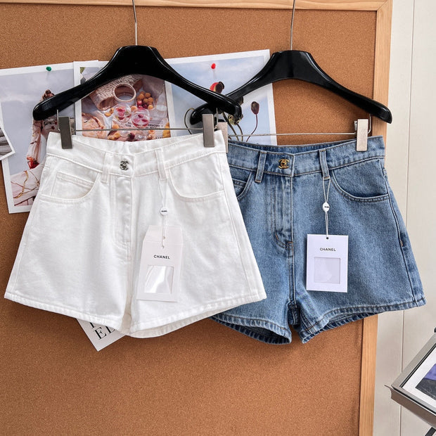Chanel 2026 High-Waisted Denim Shorts Cotton 626411