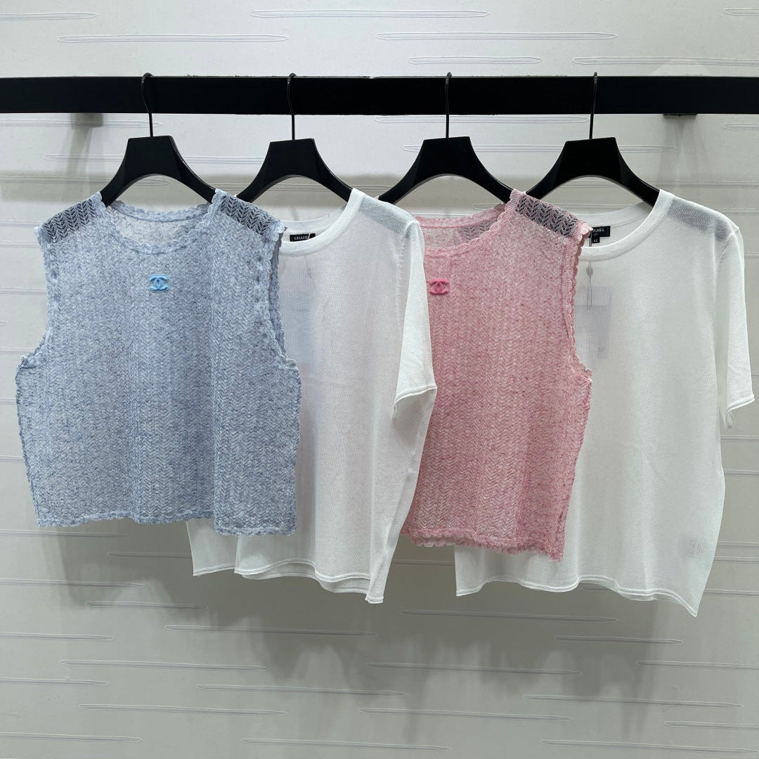 CC Knit Vest & T-Shirt Set Polyester 406436