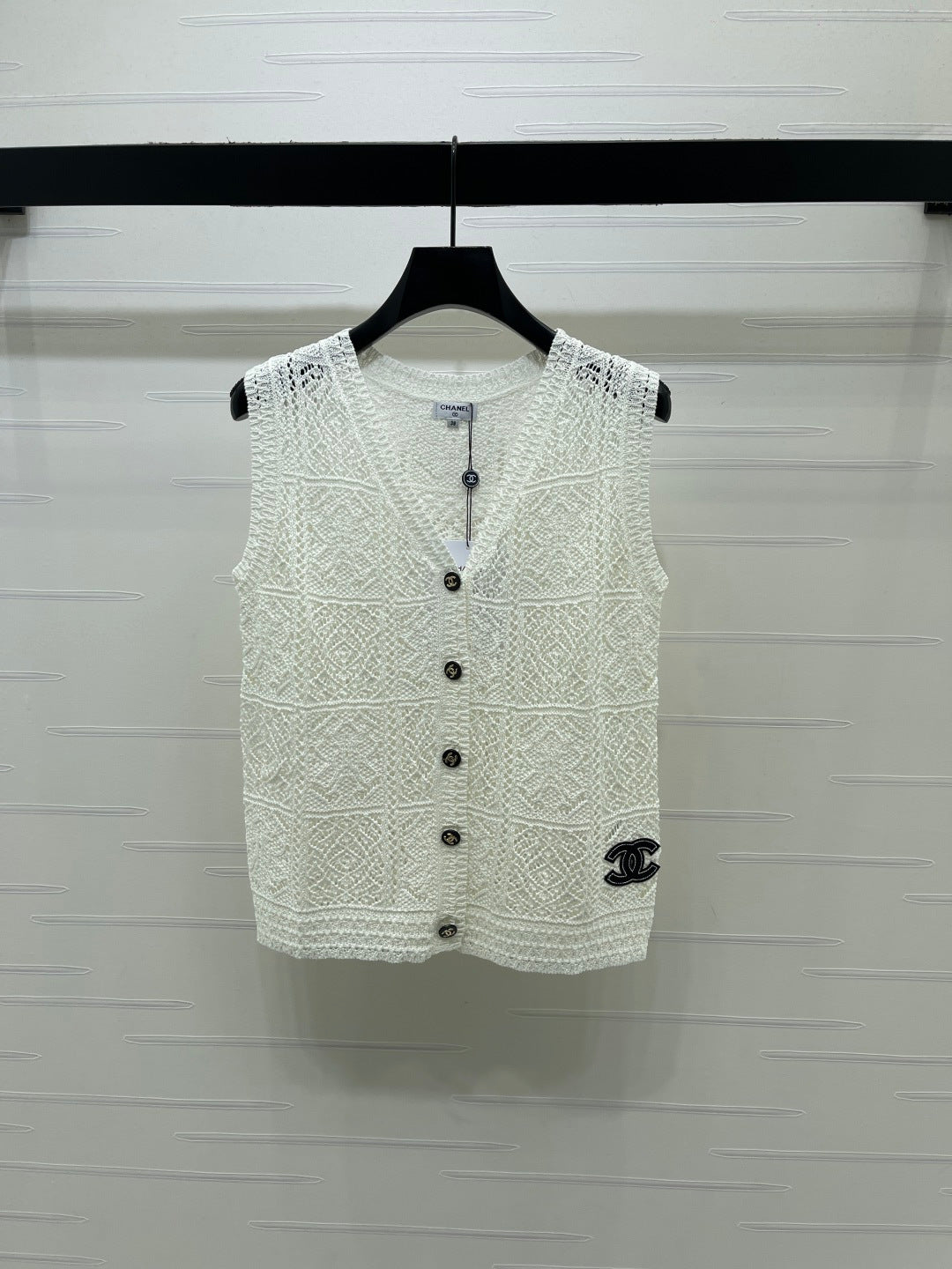 CC Openwork Knit Sleeveless Vest Tencel 406444