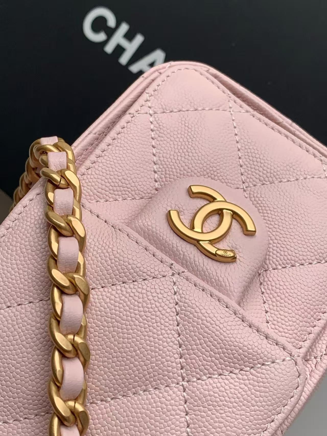 Chanel 2026 Hobo Bag 22cm Muted Pink Caviar Leather