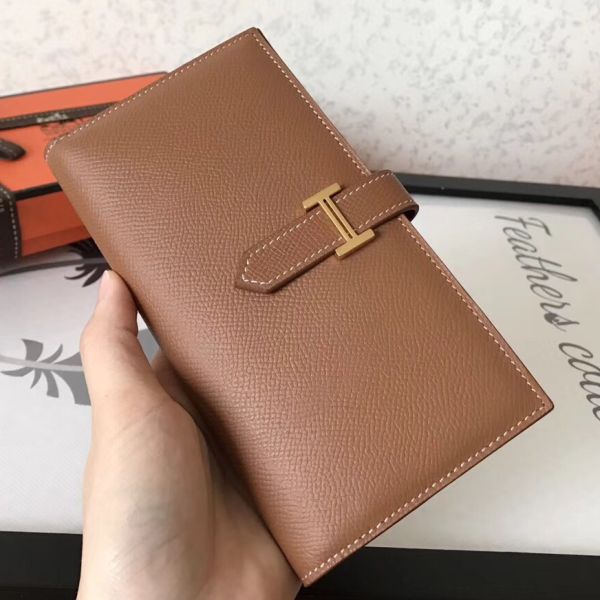 HM Brown Epsom Bearn 17,5 Gusset Wallet