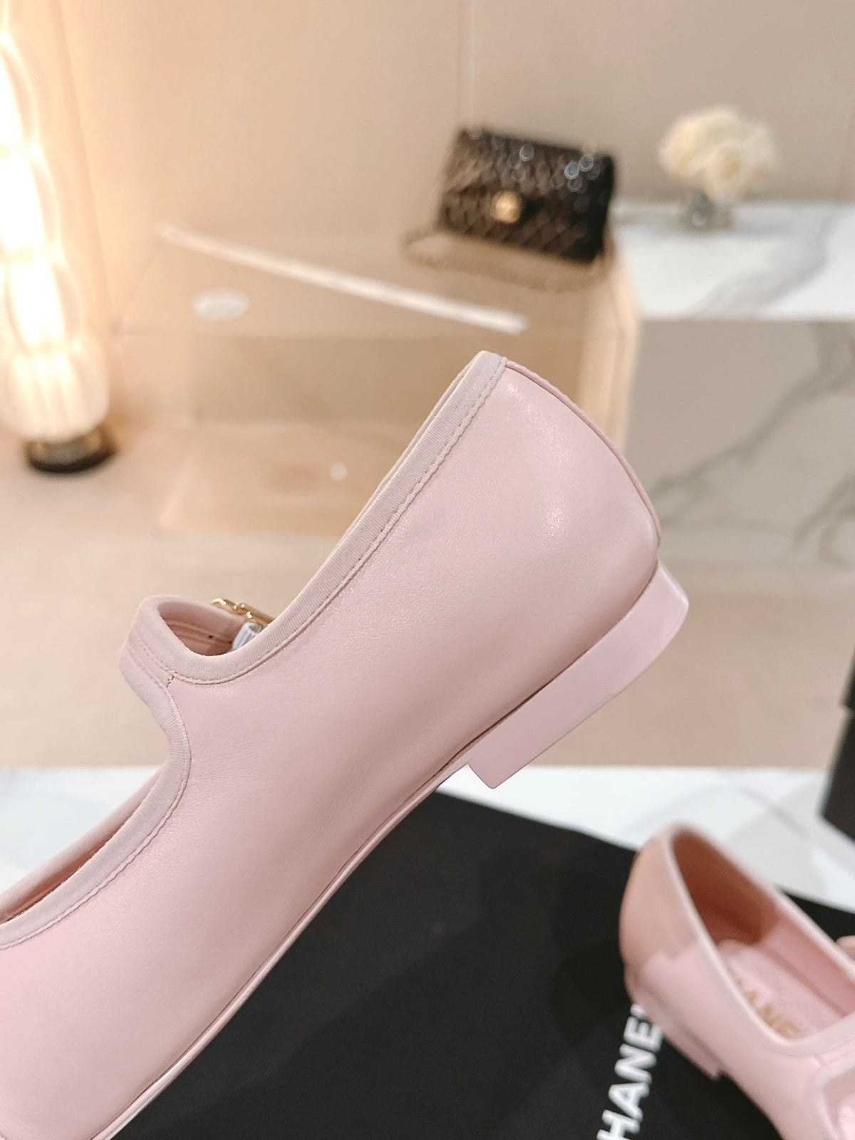 mary janes pink lambskin