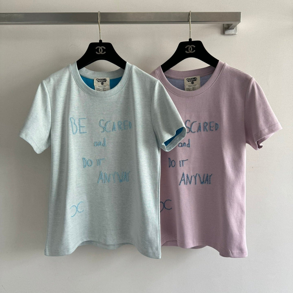 CC 26SS Beaded Short-Sleeve T-Shirt in Cotton