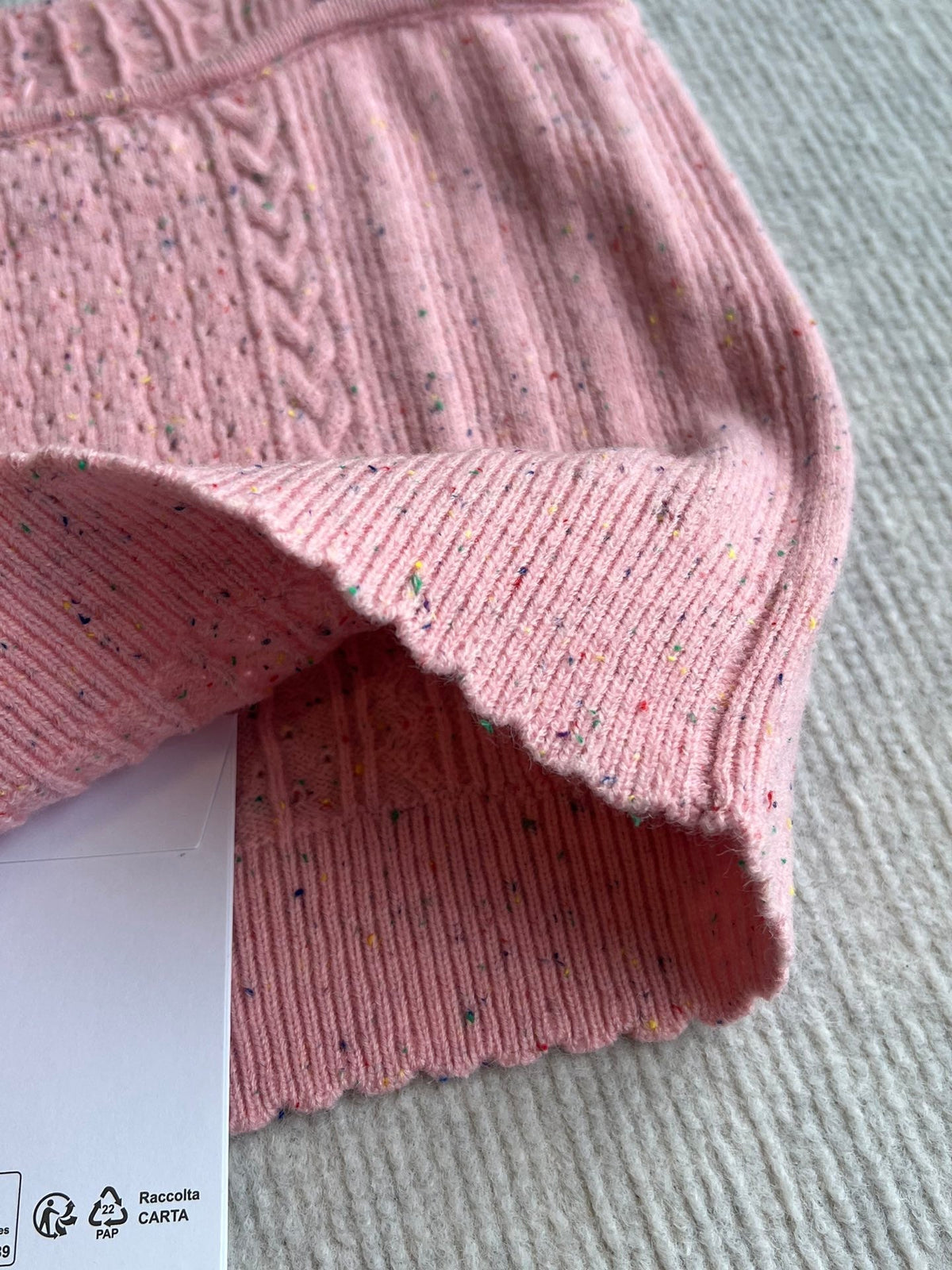 CC 25A Tank Top Pink Wool Gold Leaf