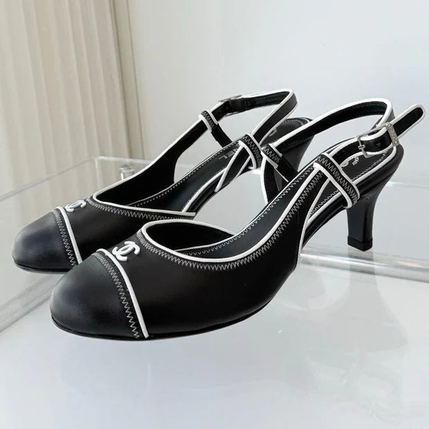 Chanel 2026 Slingback Kitten Heels Sandals Sheepskin 823451