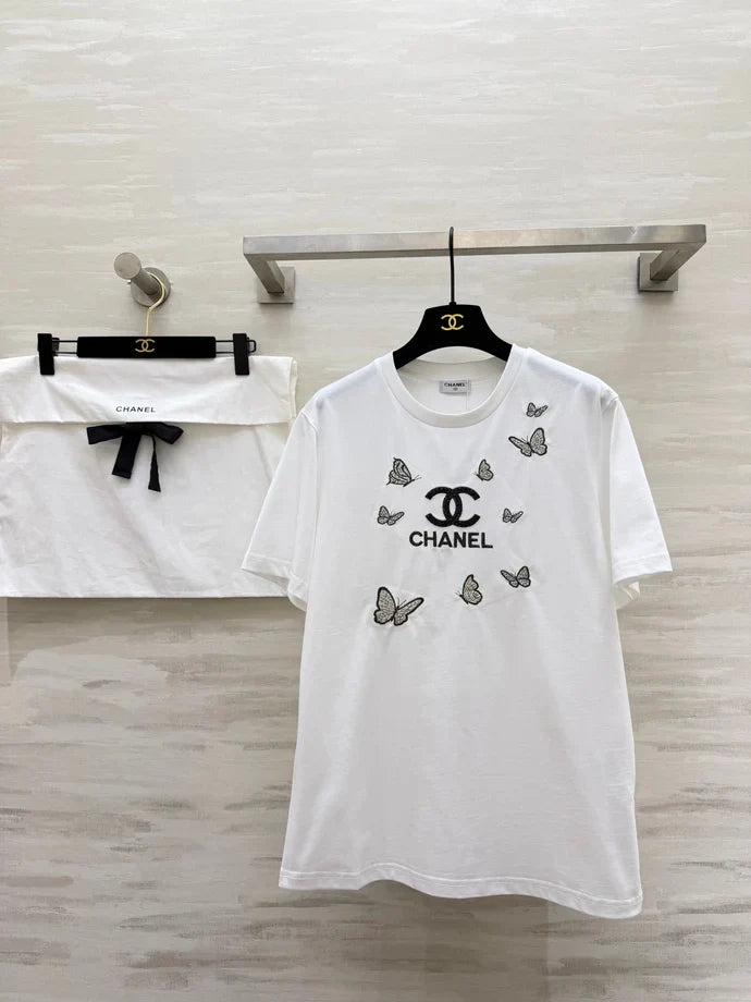 Chanel 2026 Butterfly Embroidered Beaded T-Shirt 367587