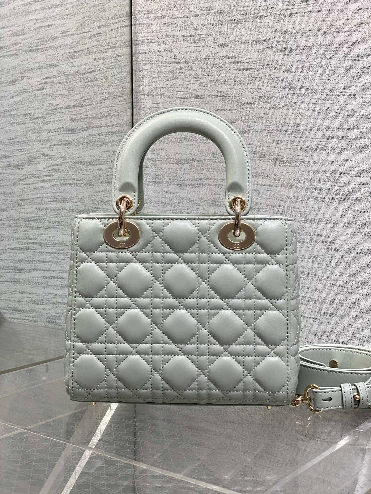 Dior 2026 Bow Lady Dior Lily Green Cannage Lambskin 286533