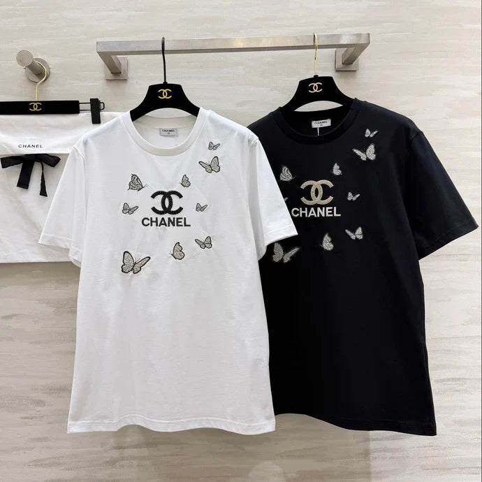 Chanel 2026 Butterfly Embroidered Beaded T-Shirt 367587