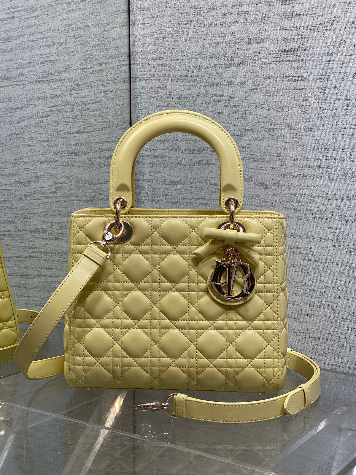 Dior 2026 Bow Lady Dior Yellow Lambskin 286571