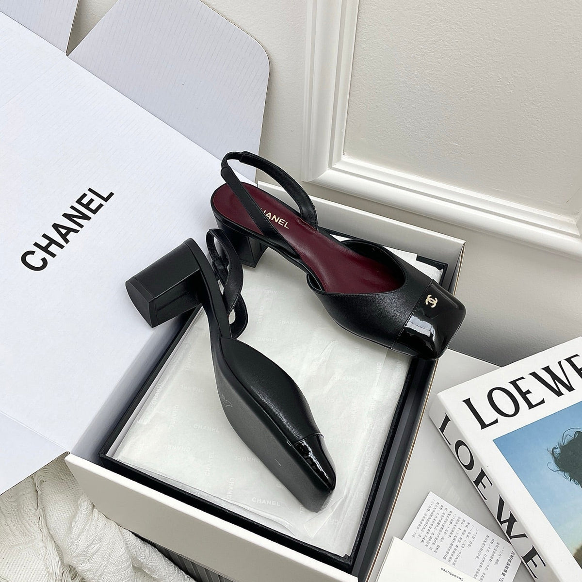 Chanel 2026 Square Toe Slingback Leather