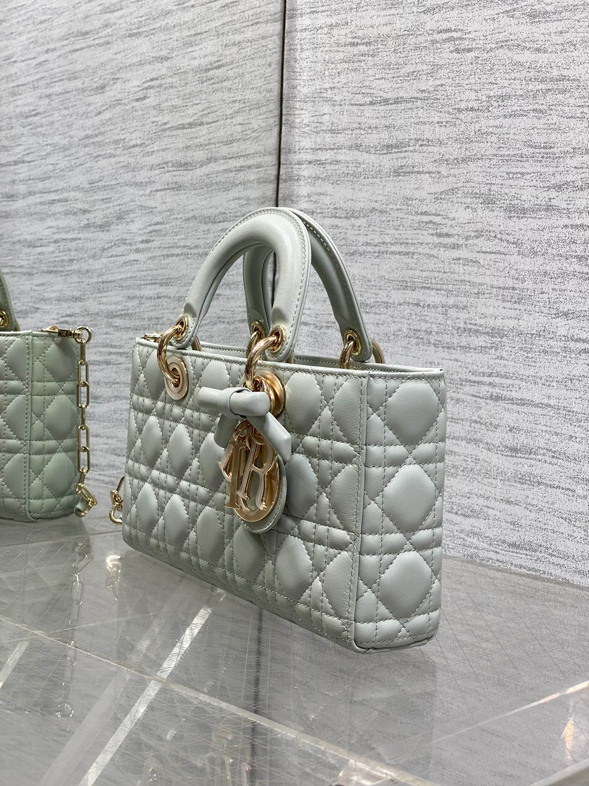Dior 2026 Bow Lady D-Joy Lily Green Cannage Lambskin 286525