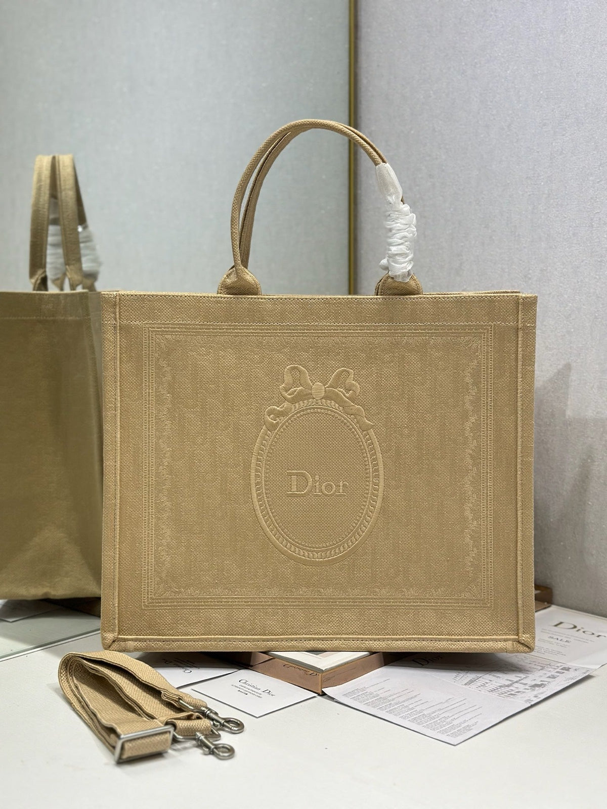 Dior 2026 Book Tote Bag With Médaillon Embroidery Beige Canvas 288466
