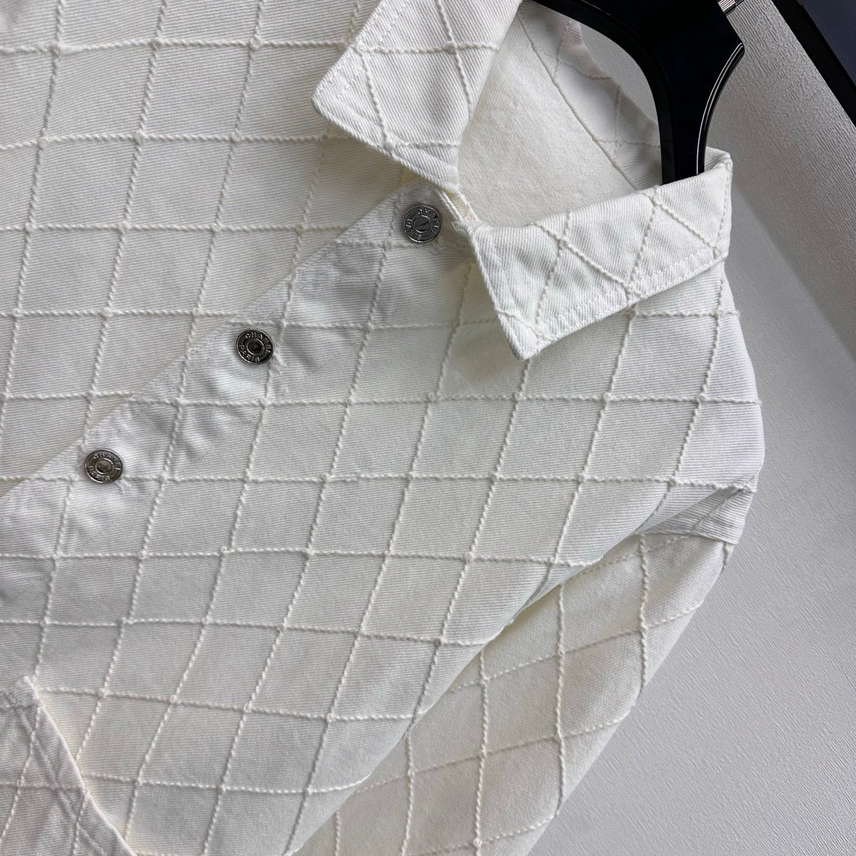 CC 26 Diamond Pattern Denim Shirt Jacket in Cotton