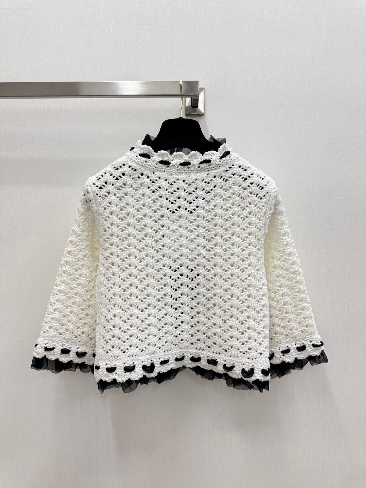 CC Crochet Jacket & Top Set White Tencel 756372