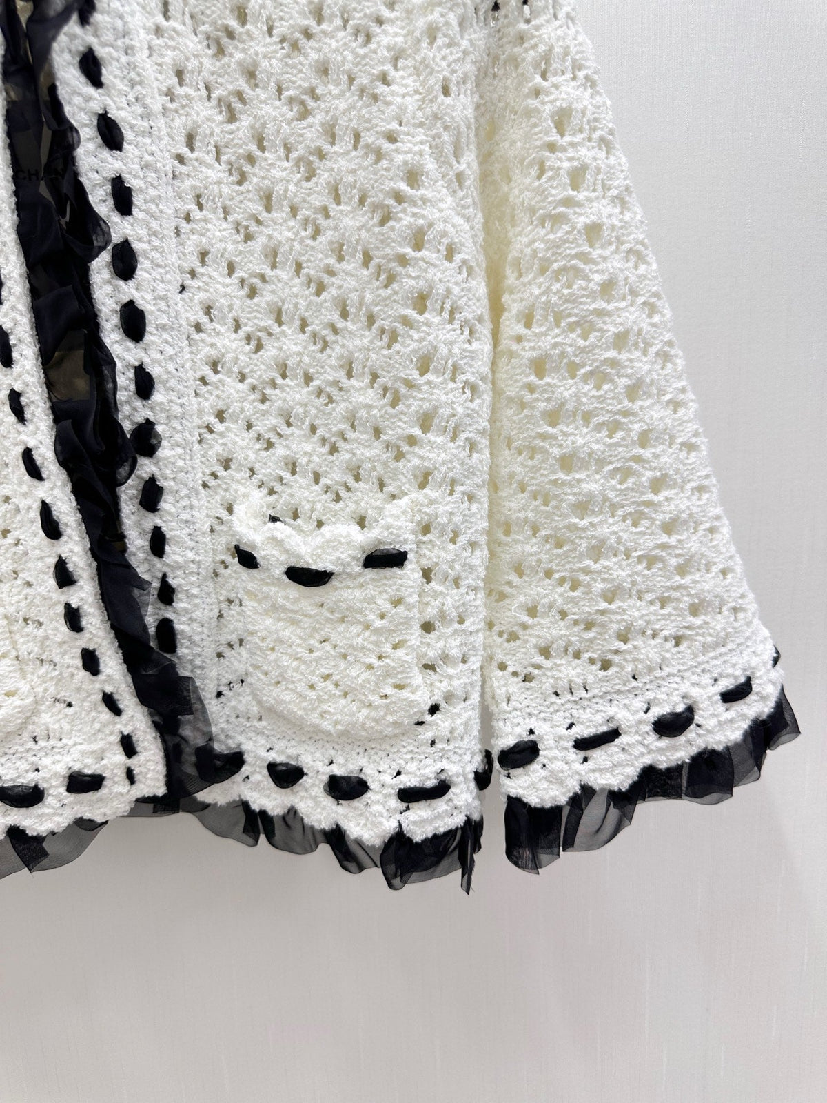 CC Crochet Jacket & Top Set White Tencel 756372