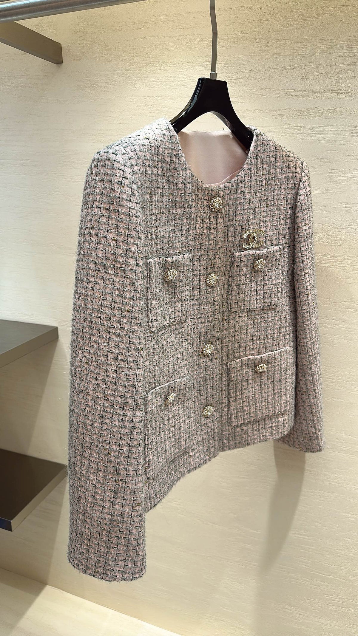 CC Jacket Dusty Pink Multicolor Tweed 415650