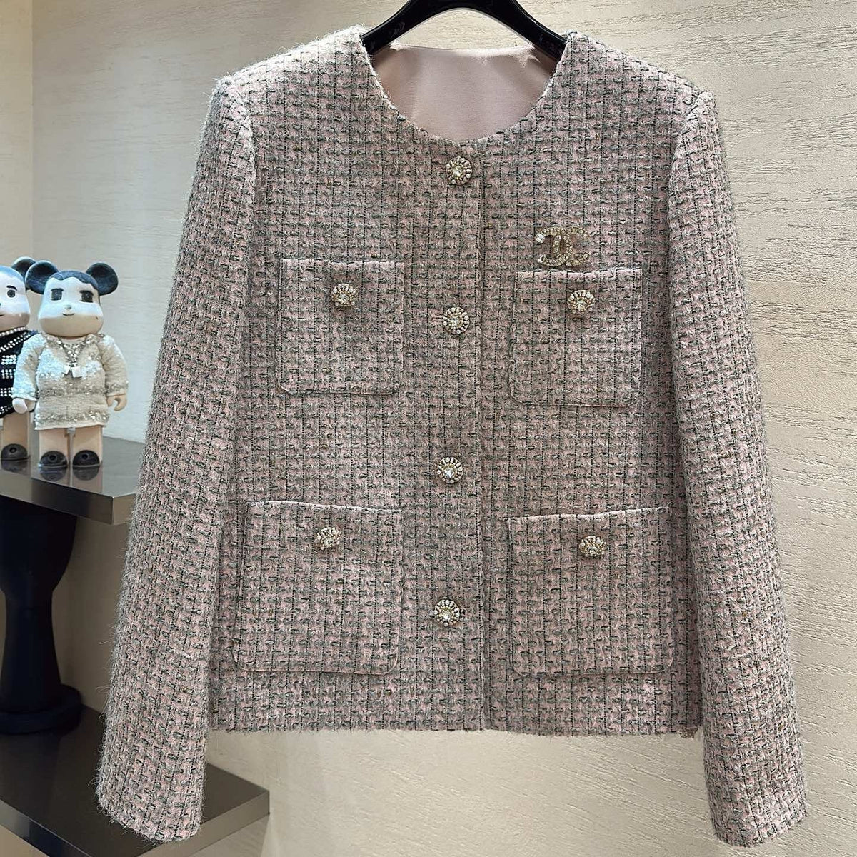 CC Jacket Dusty Pink Multicolor Tweed 415650