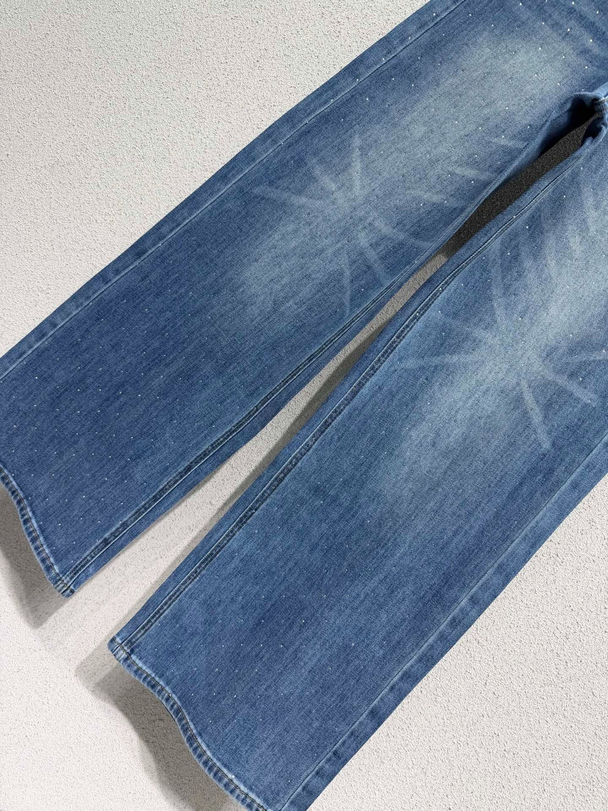Chanel 2026 Rhinestone Straight Leg Jeans Blue Cotton 108410