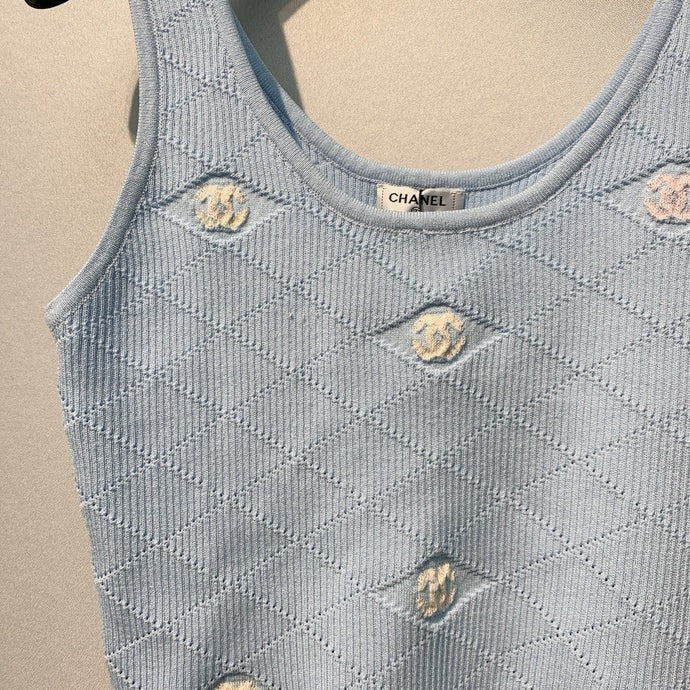 Chanel 2026 Quilted Knit Vest Wool Cashmere Tencel 316698