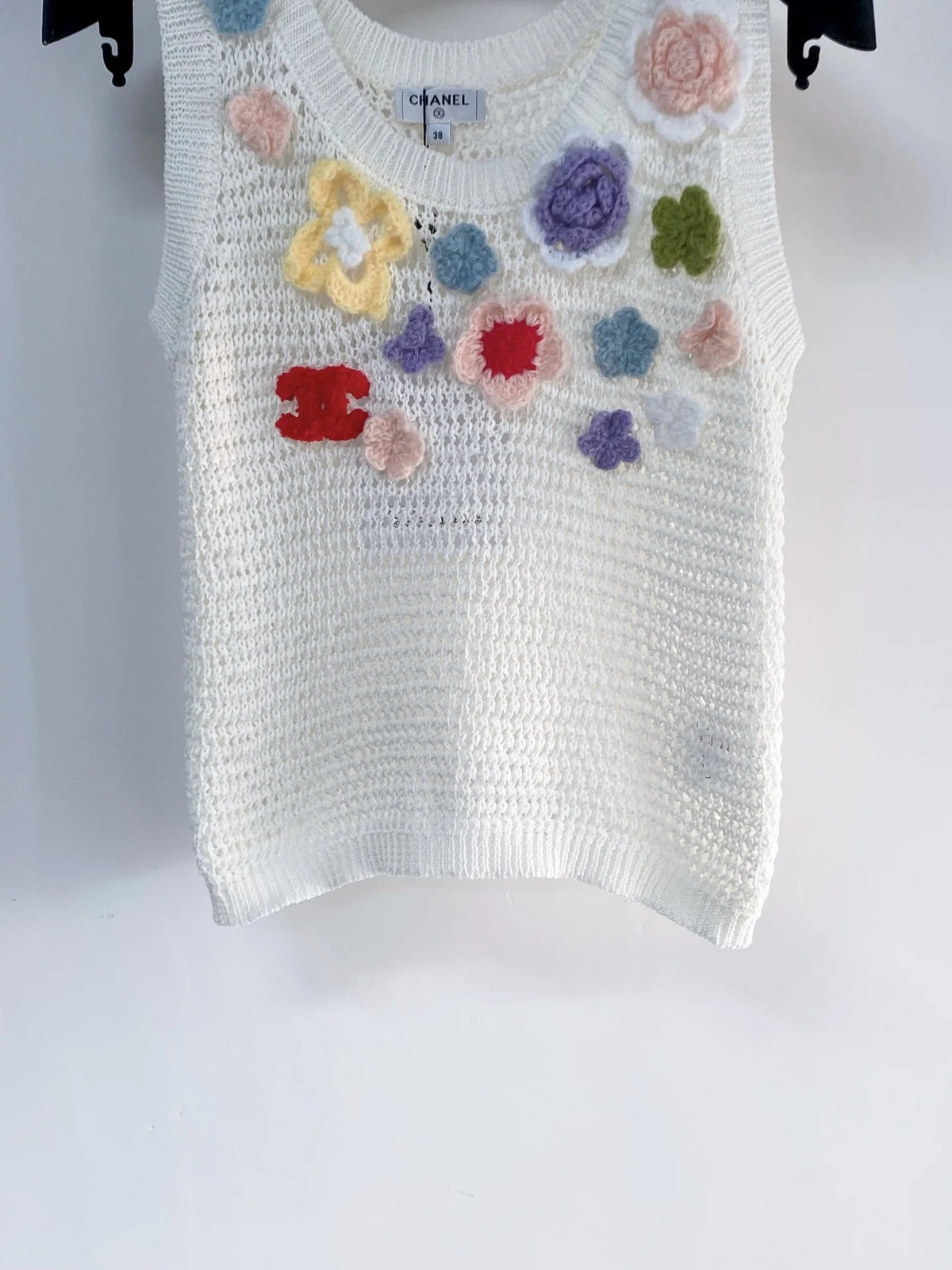 Chanel 2026 Colorful Floral Vest White mix colors Wool 149452