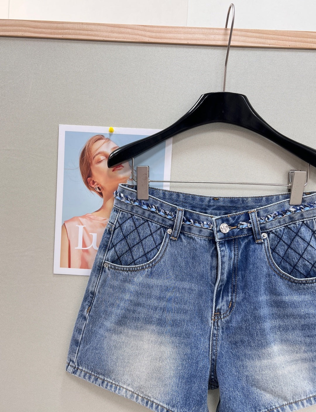Chanel 26 Straight-leg A-line Shorts Blue in Cotton 305585