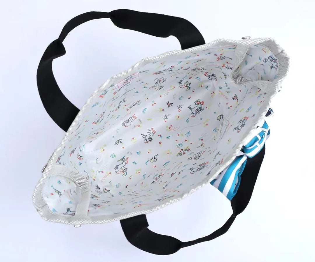 Hermes 2025 Cabriole Nappy Bag Light Gray mix Black Cotton