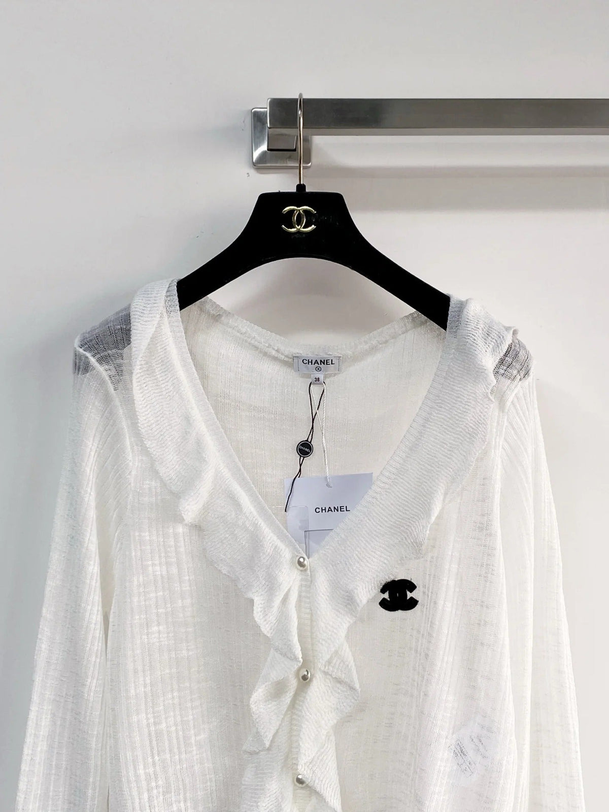 Chanel 2026 Cardigan White Cotton Polyamide 166815