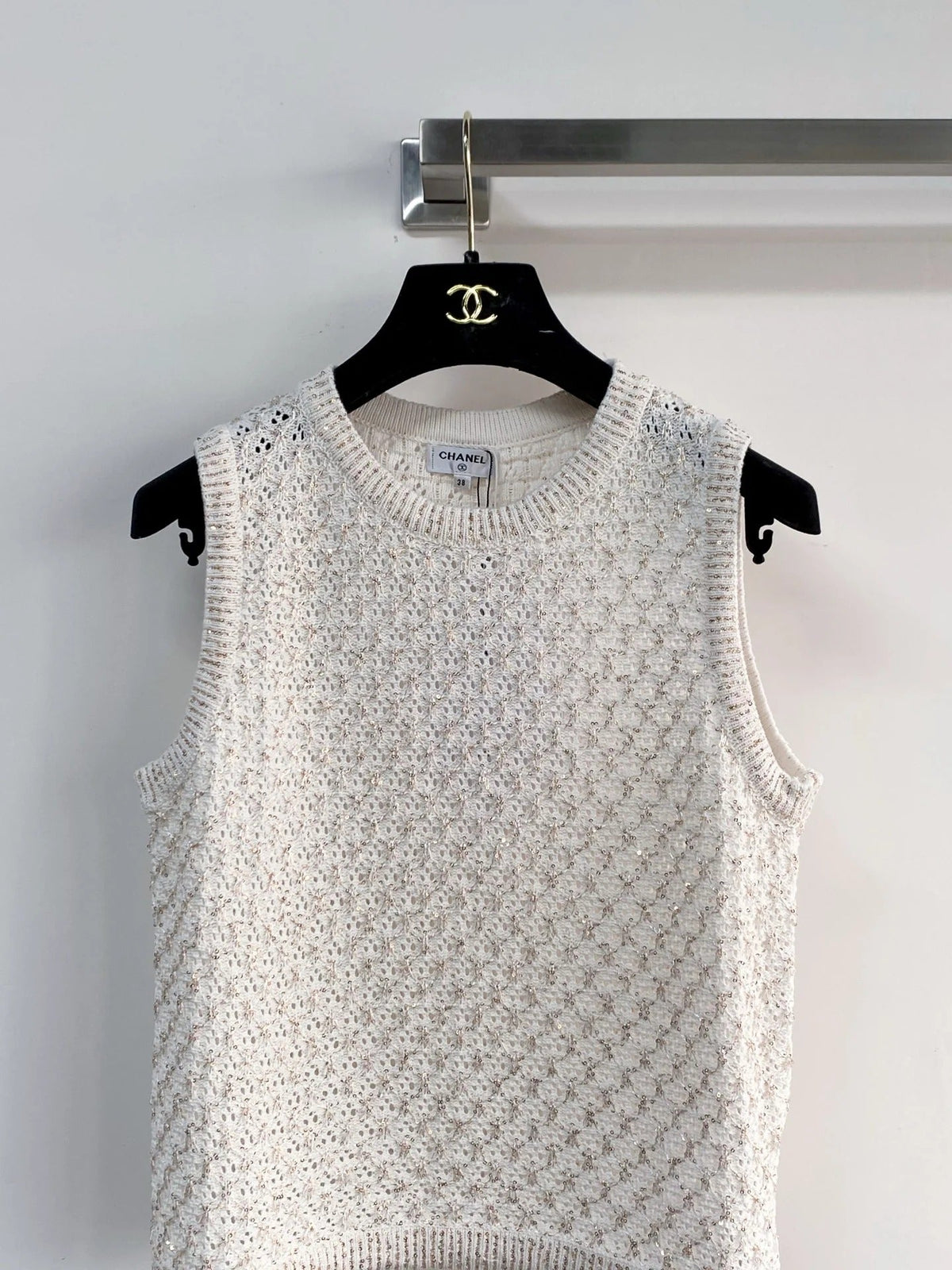Chanel 2026 Knit Tank Top Off-white Wool 166807