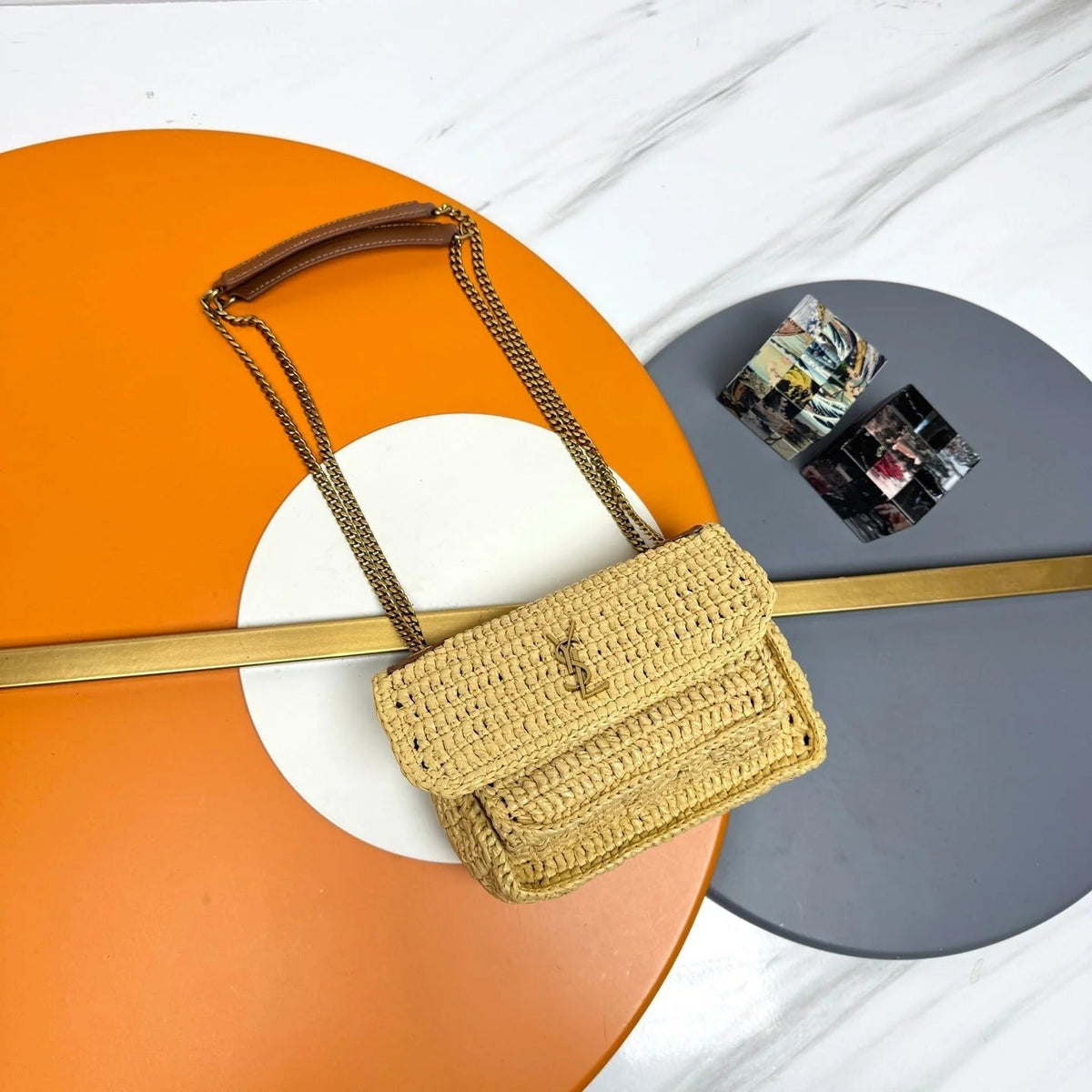 YSL 2026 Niki Medium Handbag Beige Woven