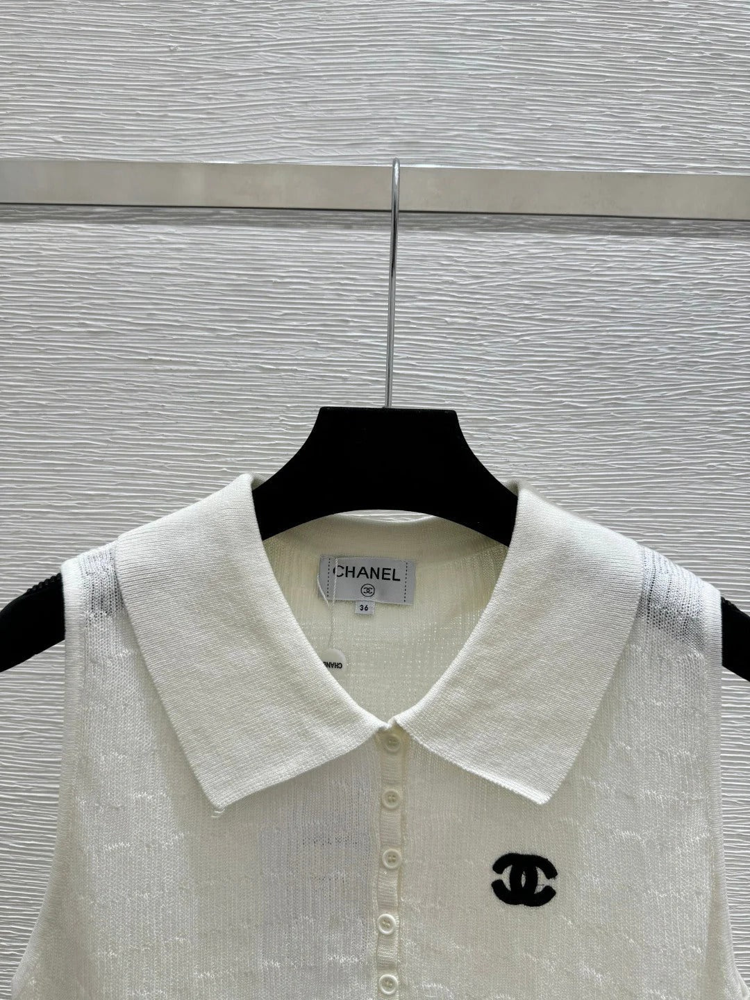 Chanel 2026 Collared Knitted Vest Tencel Wool 294904