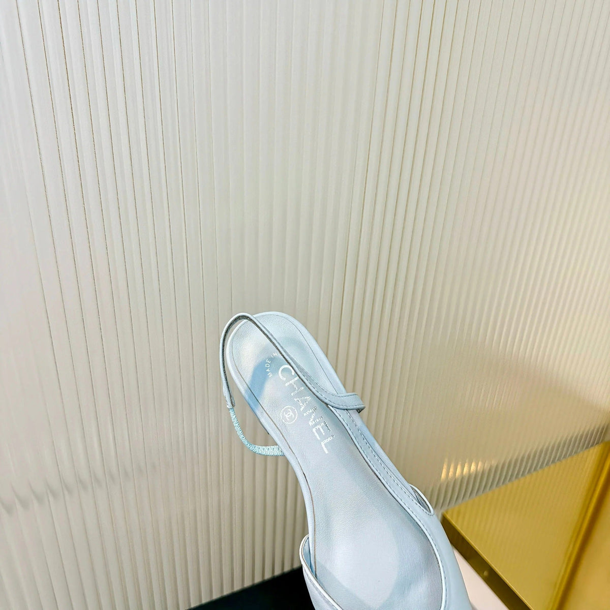 CC 26 Slingback Flat Sky Blue Burgundy Lambskin 714026