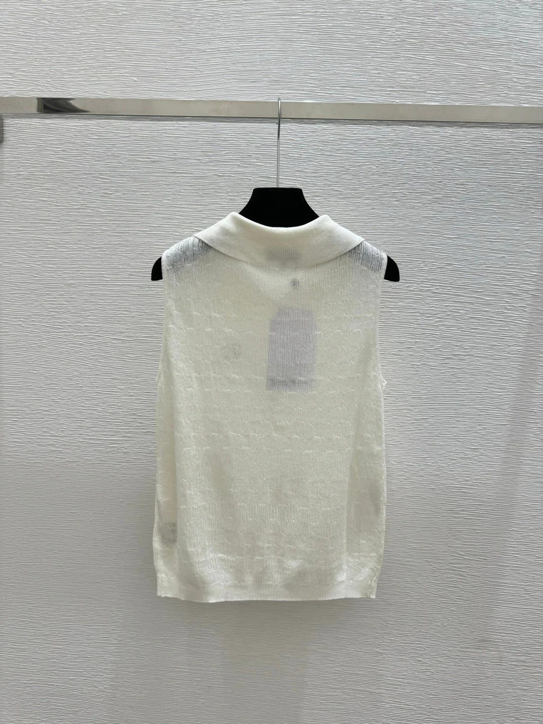 Chanel 2026 Collared Knitted Vest Tencel Wool 294904